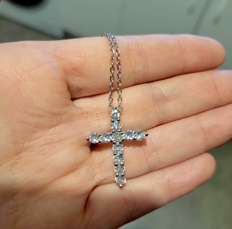 Collier Croix Cristallisée