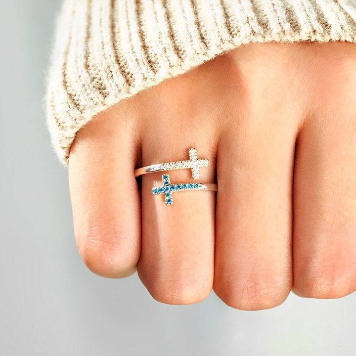 Snowflake Cross Ring