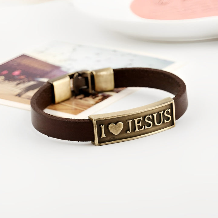 bracelet chrétien cuir