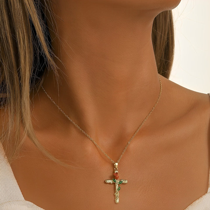 Collier Croix Fleur D'Amour