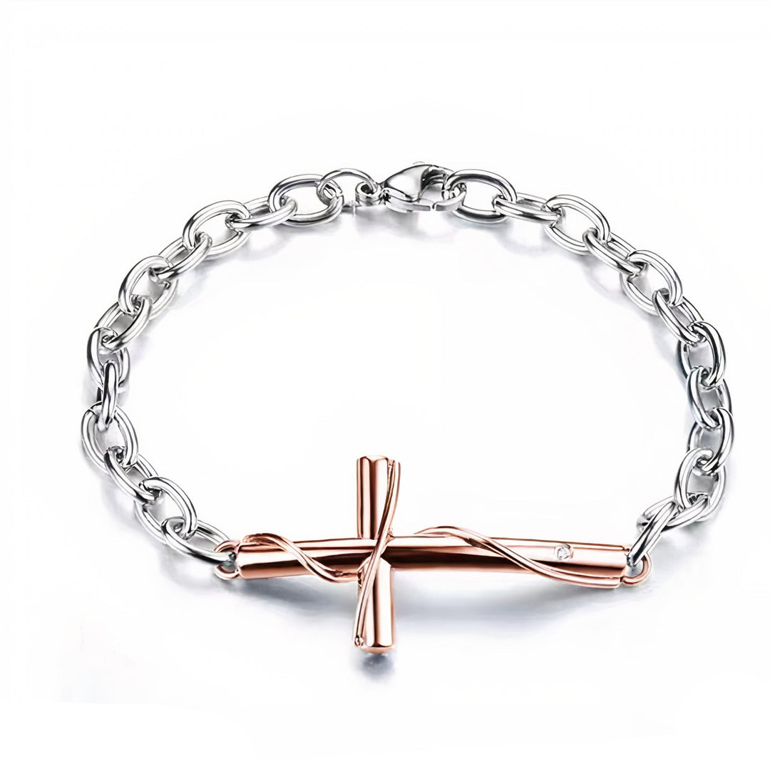 bracelet chrétien or rose