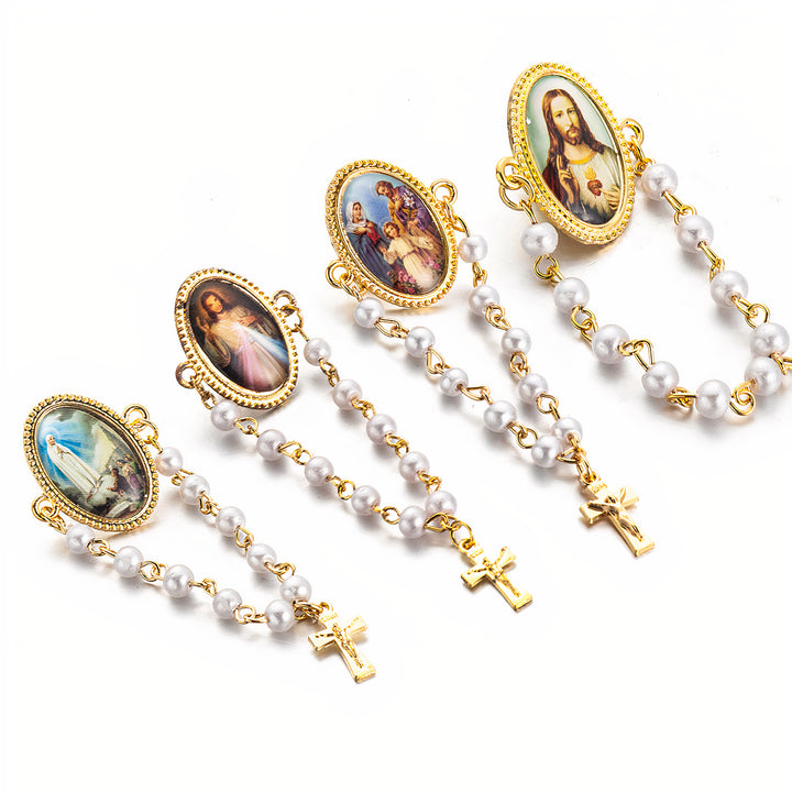 Set of 4 Christian Brooches
